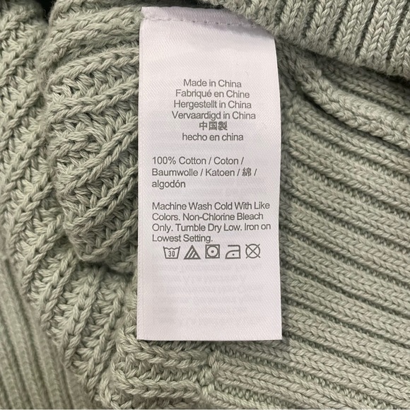 Women’s J. Crew Collared Cotton Beach Sweater Sage Green Size Large New With Tag - Picture 8 of 8